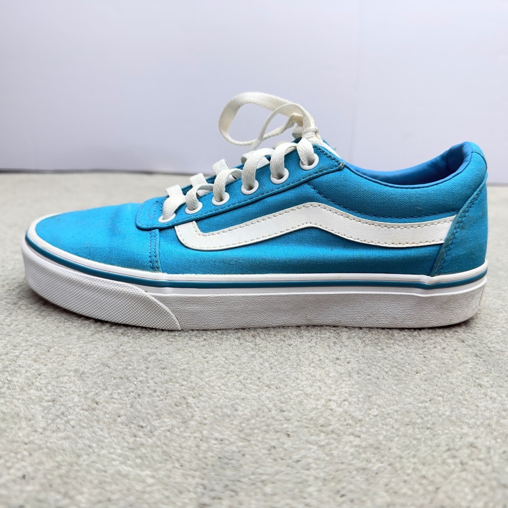 Vans Ward Low Top Bright Blue White Canvas Skate Shoes Womens 8 500714